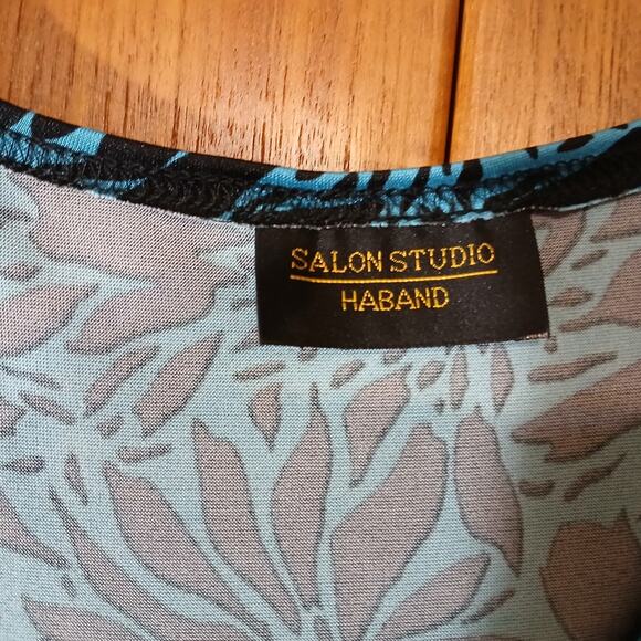 Salon Studio Haband/Black and Teal/ Sleeveless Tank - Picture 3 of 3